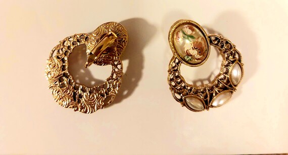 Vintage filigree clip on earrings unique and styl… - image 6
