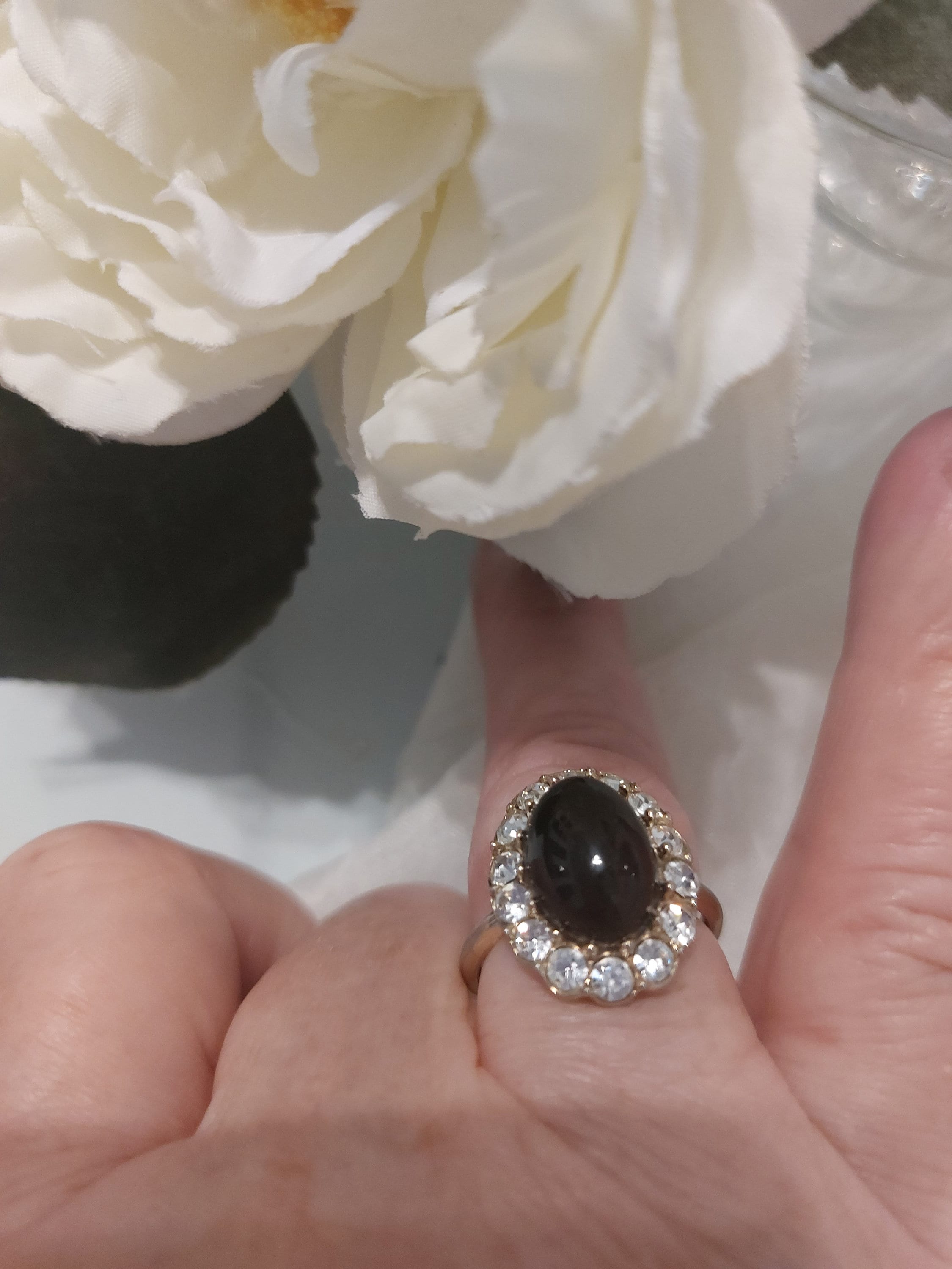 A&S Attwood and Sawyer　ヴィンテージ　アンティークリング Vintage Attwood and Sawyer Vintage Ring. Black Onyx and