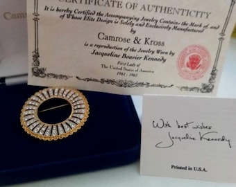 Camrose & Kross classic  Jacqueline Kennedy Virginia Reel Circle Pin/brooch.Comes with Authenticity Certificate, original case.  Immaculate.