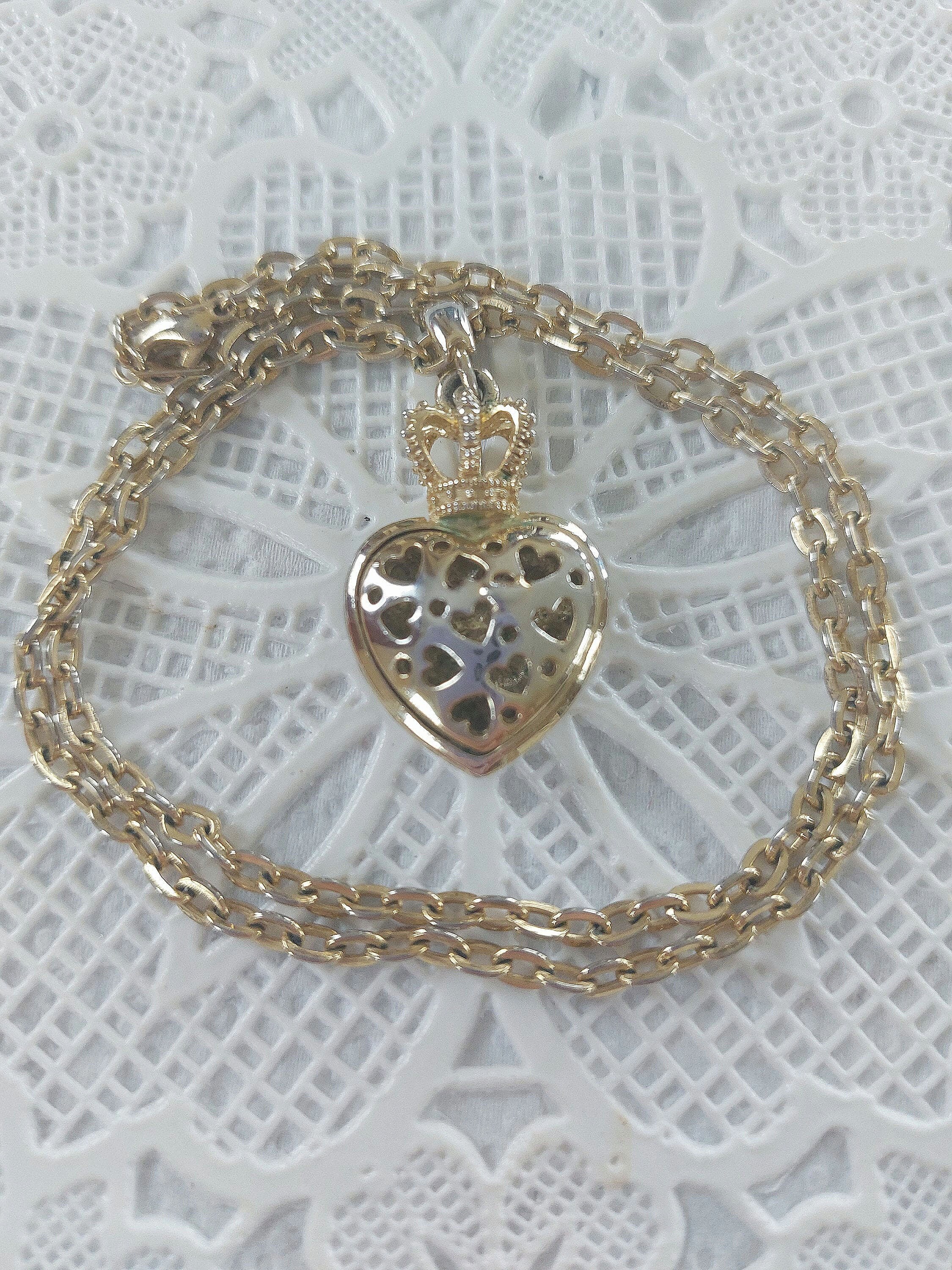 14k Gold Crown Pendant Charm- Real Gold Crown Necklace Charm