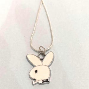 Playboy Pendant necklace. Stylish and iconic, with Bunny Pendant and solid silver chain.