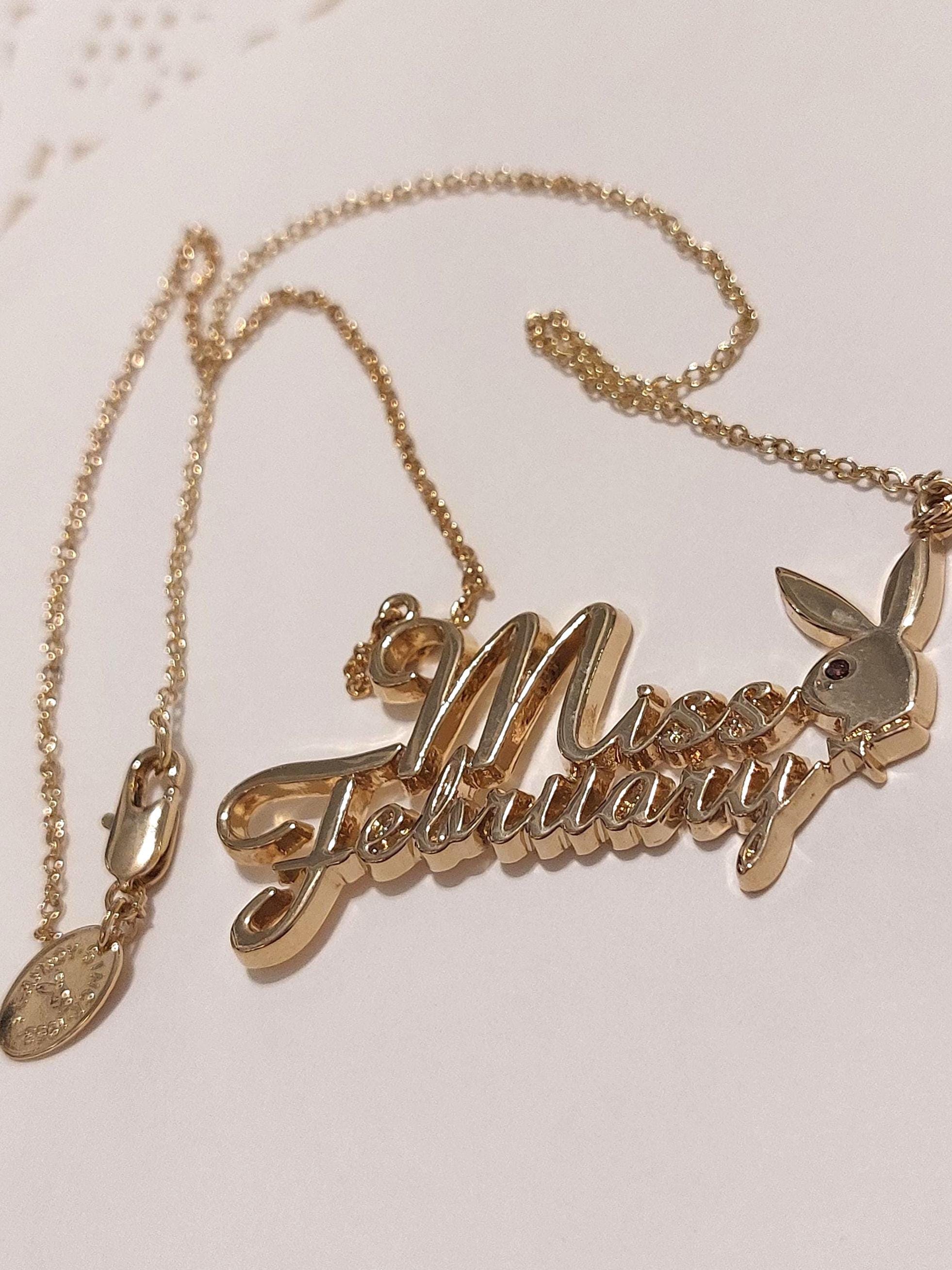 PLAYBOY Bunny Necklace Depicting Month of February/ AMETHYST