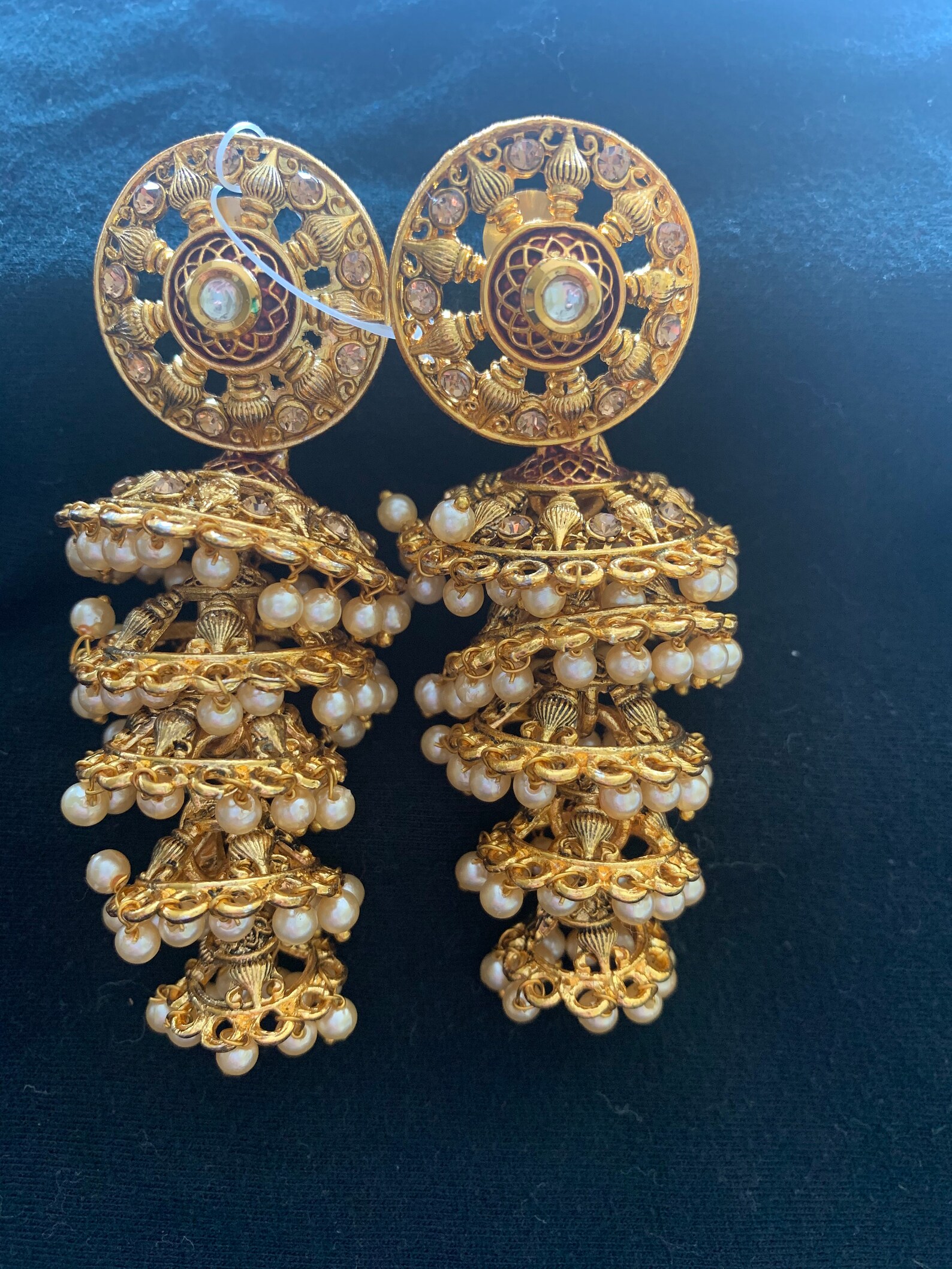 Pendiente indio joyería india pendiente largo jumkas Etsy