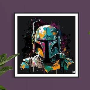 Boba Fett print - Star Wars poster, Boba Fett wall art, Star Wars print, Boba Fett poster, Star Wars gift, Boba Fett gift, sci fi wall art