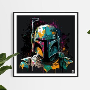 Boba Fett print - Star Wars poster, Boba Fett wall art, Star Wars print, Boba Fett poster, Star Wars gift, Boba Fett gift, sci fi wall art