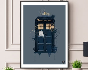 Dr Who Tardis print - Pop Culture gift, Dr Who wall art, Pop Culture print, Dr Who print, DR Who Tardis poster, doctor who gift, DR Who art