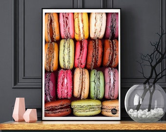 Macaron Print - Paris Print, Kitchen prints, Paris Wall art, Macaron Art, Paris Art, French Art, Paris Decor, Macaron Poster, kitchen art