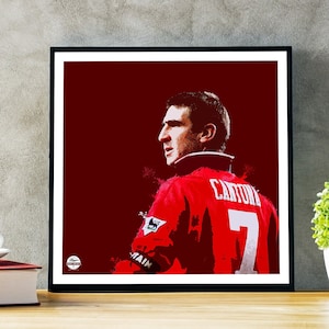 Eric Cantona print - Manchester United poster, Eric Cantona wall art, Manchester United print, Eric Cantona poster, Manchester United gift
