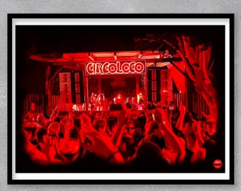 DC10 Ibiza print - Circo Loco print, Ibiza Print, Travel print, Clubbing Print, Travel Art, Ibiza Decor, Ibiza Wall Art, Dance Music print