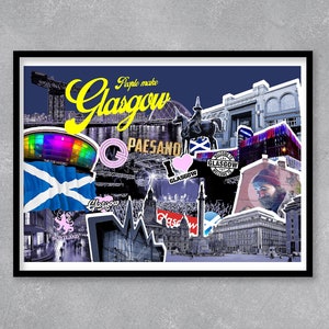 People Make Glasgow print - Glasgow City Print, Glasgow City Skyline, Glasgow City Poster, Glasgow City wall art, Glasgow City skyline