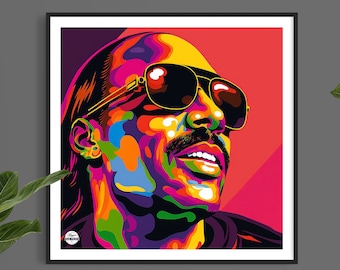 Stevie Wonder print - Motown poster, Stevie Wonder wall art, Motown print, Stevie Wonder poster, Motown gift, Stevie Wonder gift, music gift