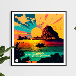 Impresión de Ibiza Es Vedra - Cartel de Ibiza Es Vedra, regalo de Ibiza Es Vedra, decoración de la pared de Ibiza Es Vedra, arte de la pared de Ibiza Es Vedra, cartel de Ibiza Es Vedra