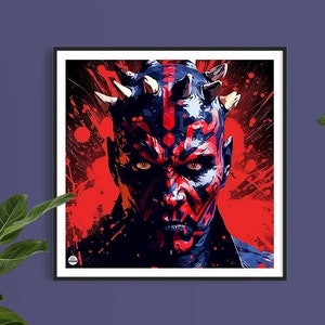 Darth Maul print - Star Wars poster, Darth Maul wall art, Star Wars print, Darth Maul poster, Star Wars gift, Darth Maul gift, movie art
