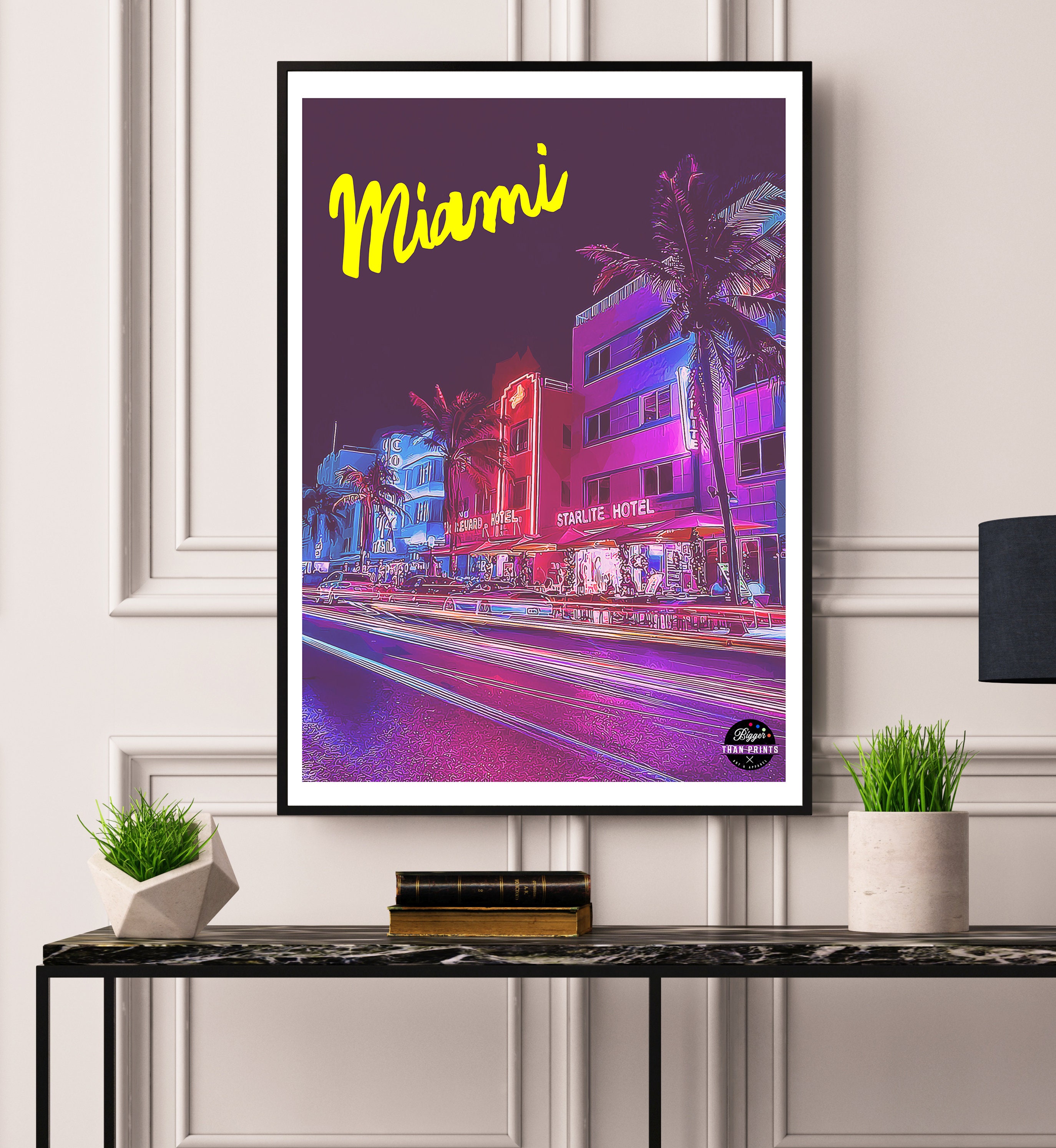 Miami Art Deco Print Miami print Miami Art Print Art Deco Etsy