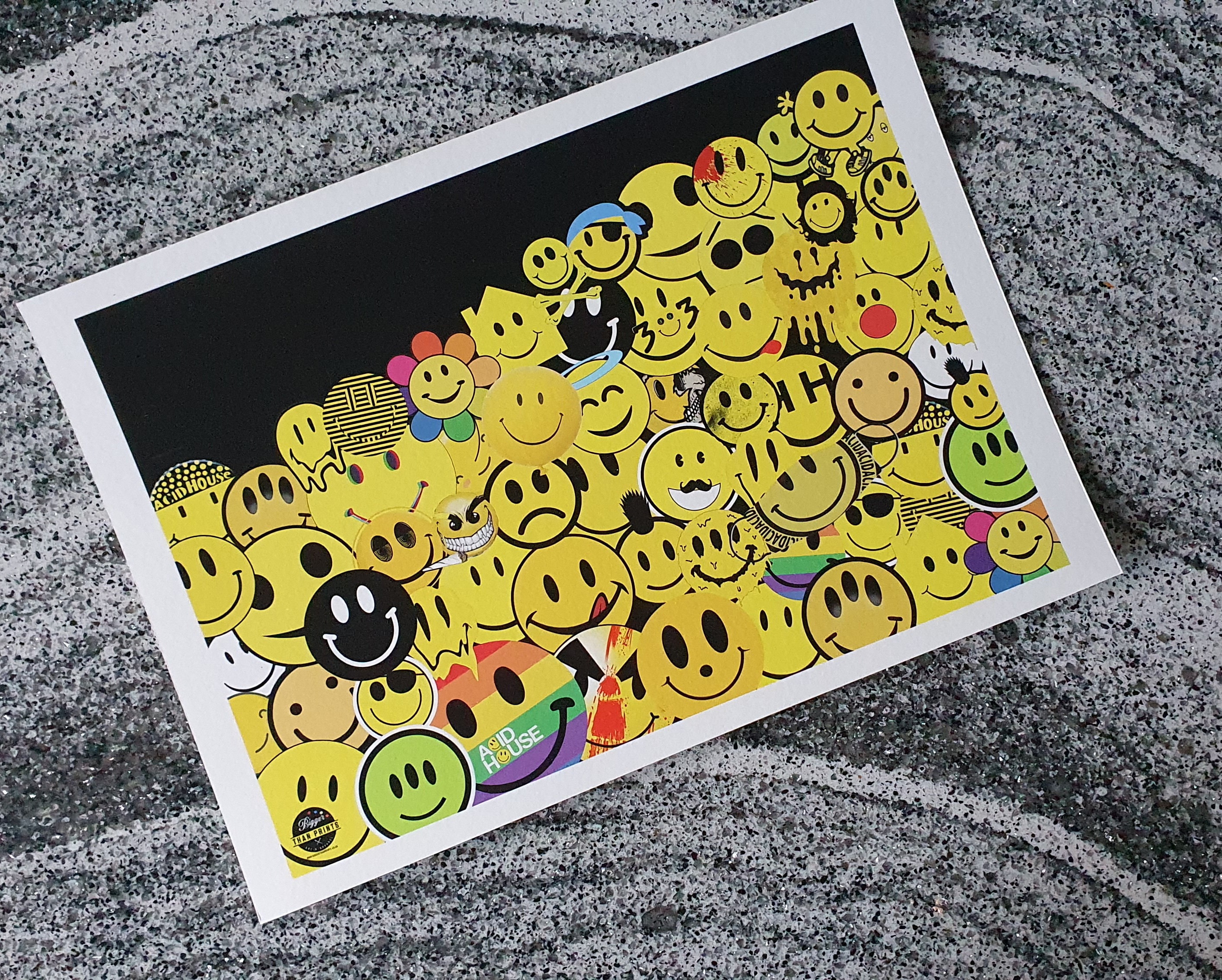 Acid Smiley Face Print Acid House Print Smiley Face Print Etsy
