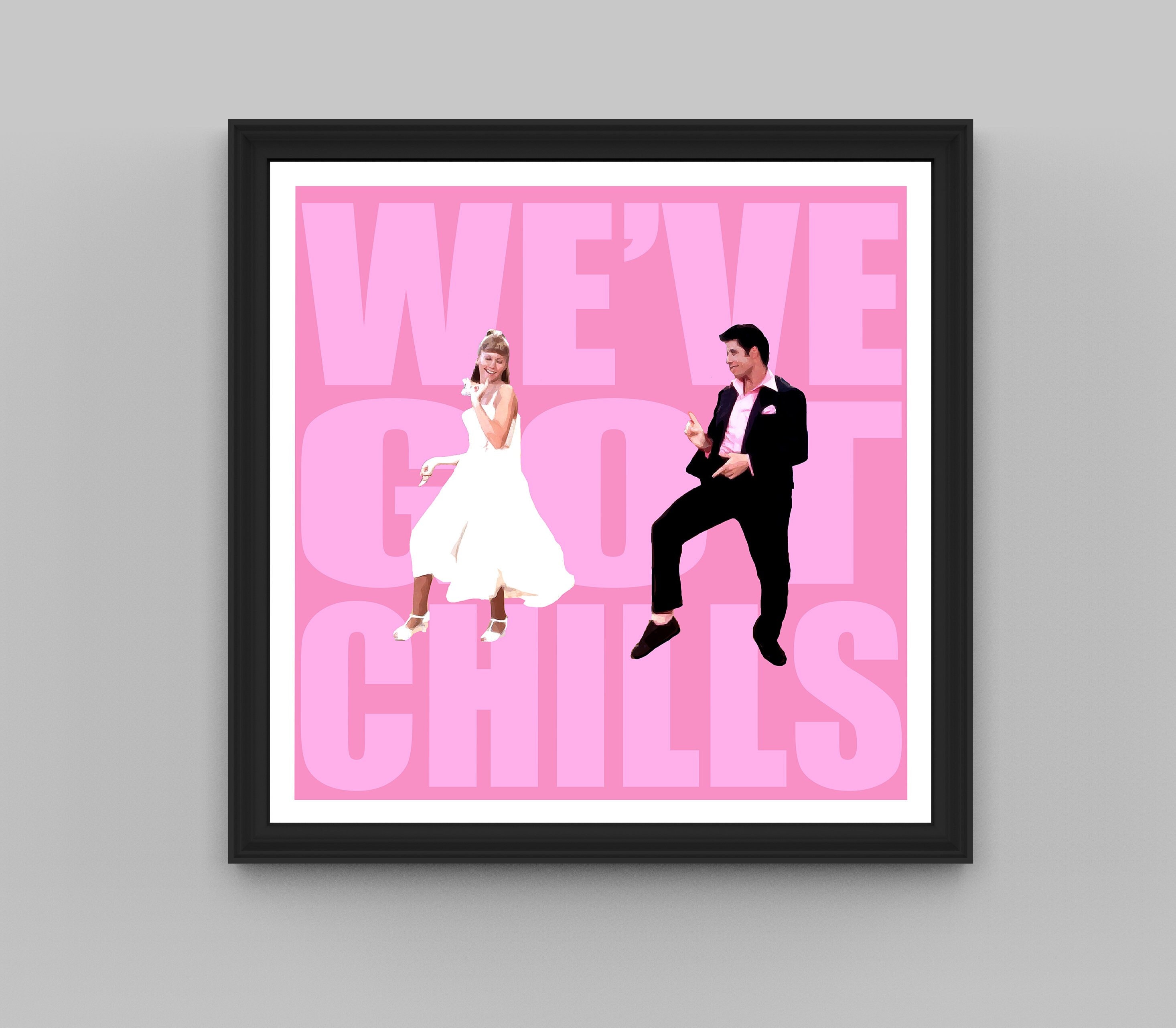 Grease Movie print - Typographic poster, Grease Movie poster, Grease Movie gift, Grease Movie wall art, Olivia Newton John print, danny zuko