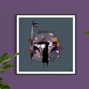 Boba Fett print - Star Wars poster, Boba Fett wall art, Star Wars print, Boba Fett poster, Star Wars gift, Boba Fett gift, sci fi wall art