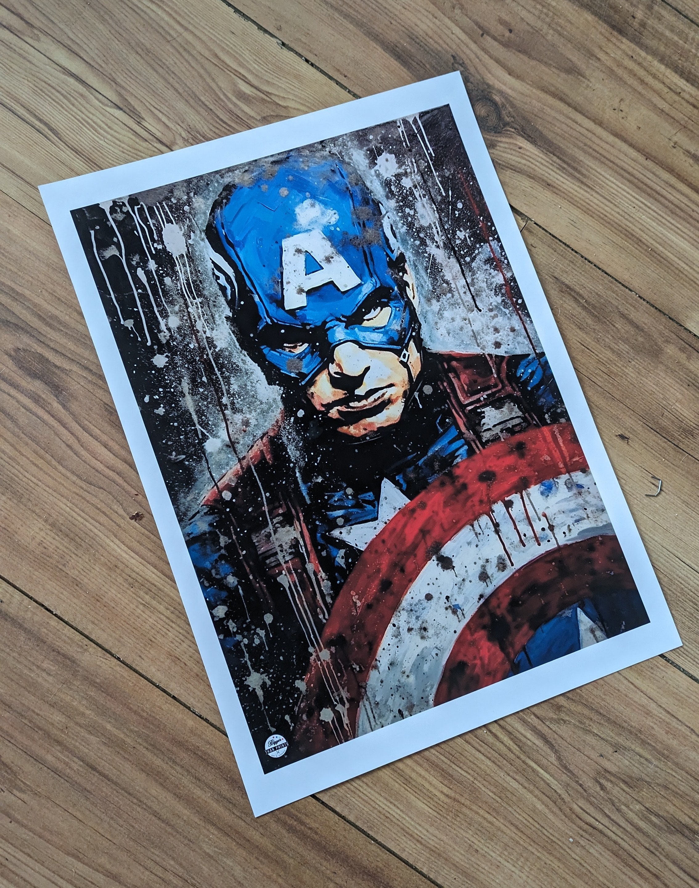 Captain America Print Pop Culture Gift, Captain America Wall Art ...