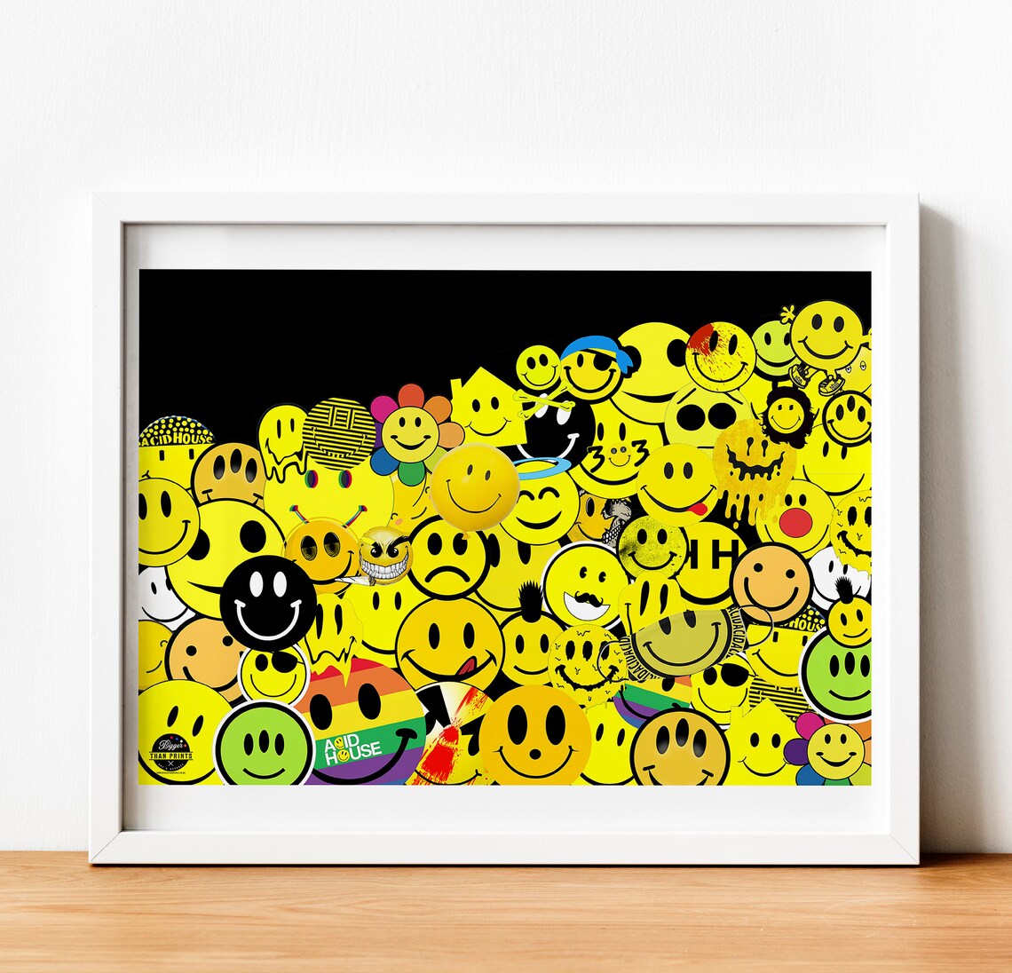 Acid Smiley Face Print Acid House Print Smiley Face Print Etsy Acid Smiley Face Print Acid House Print Smiley Face Print Etsy