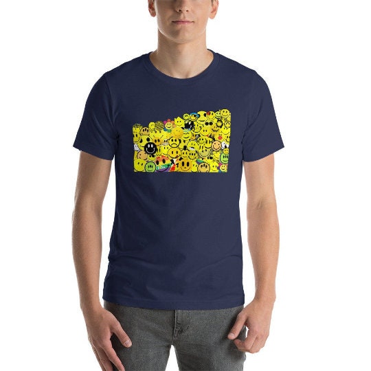 Smily Face T Shirt Short-sleeve Unisex T-shirt Smiley Face - Etsy UK