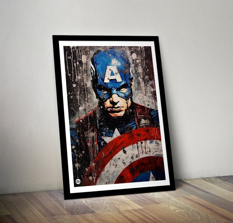 Captain America Print Pop Culture Gift, Captain America Wall Art ...