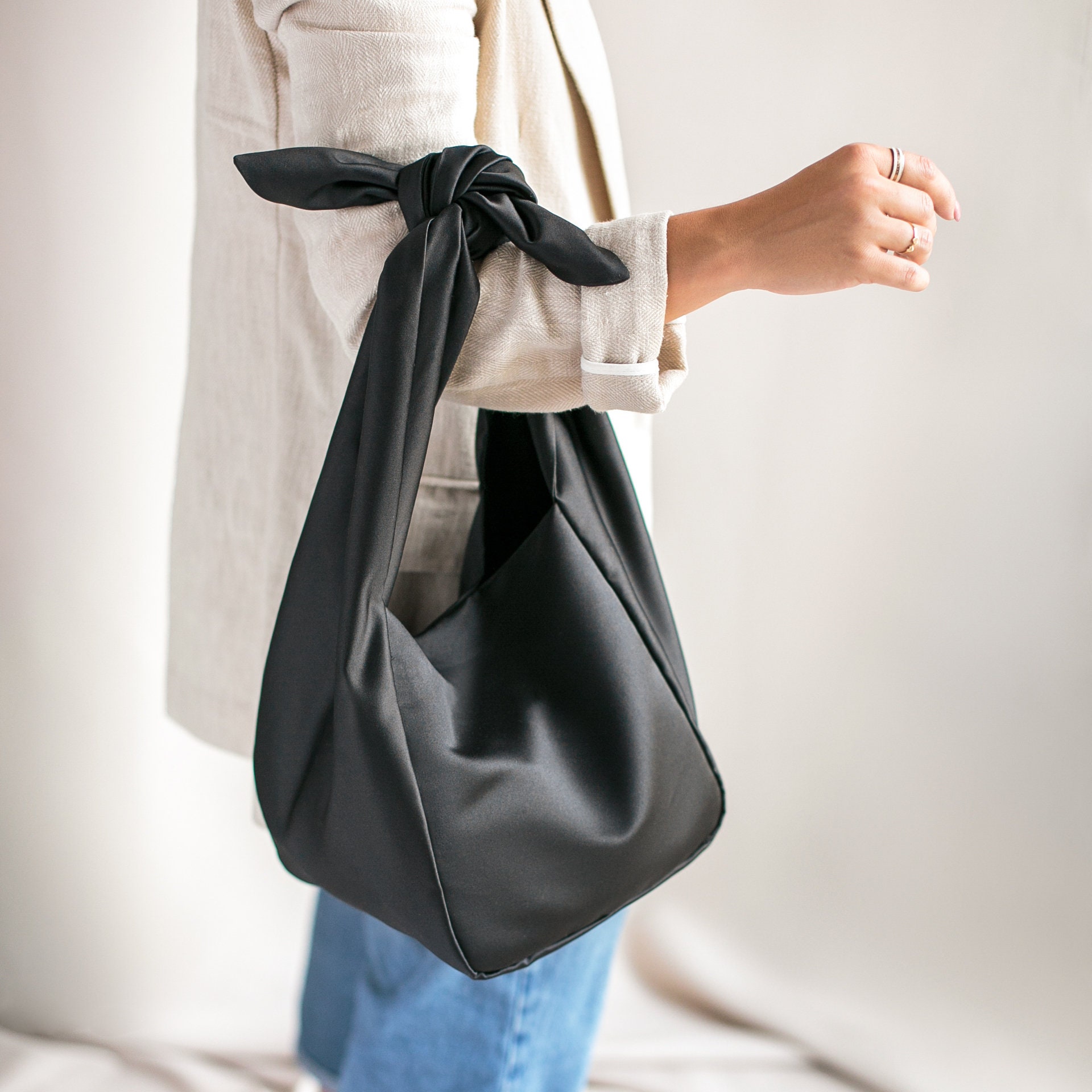 Women Luxury Handbag | Double Knot Bag | Handmade Satin Bag | Top