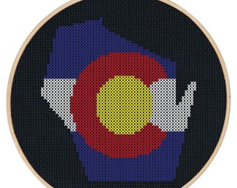 Wisconsin + Colorado = WisCO Cross Stitch Pattern digital download PDF