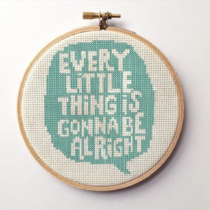 Every Little Thing Is Going To Be Alright Cross Stitch Pattern Printable PDF Bob Marley