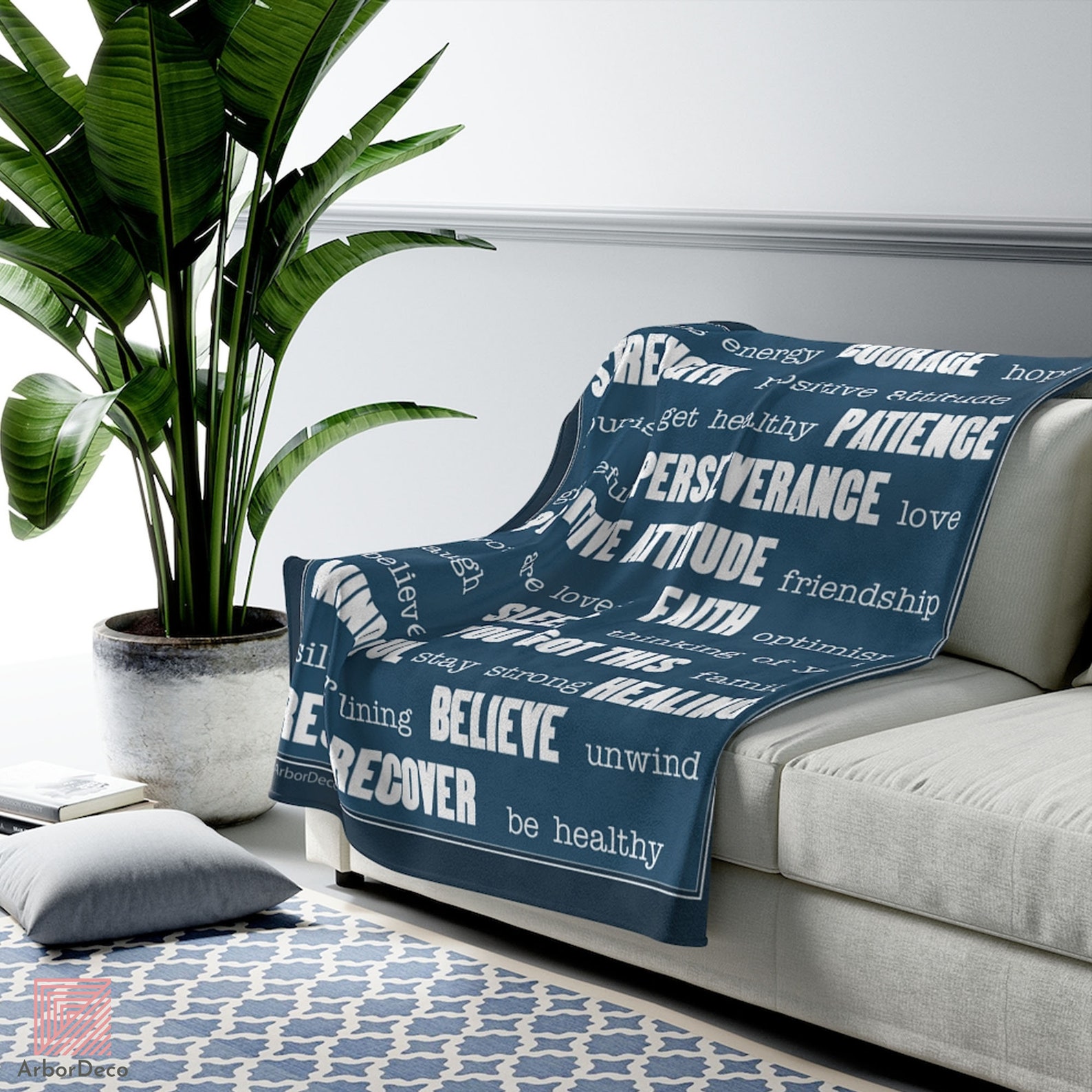 Inspirational Healing Message Blanket for Men & Women Lightweight