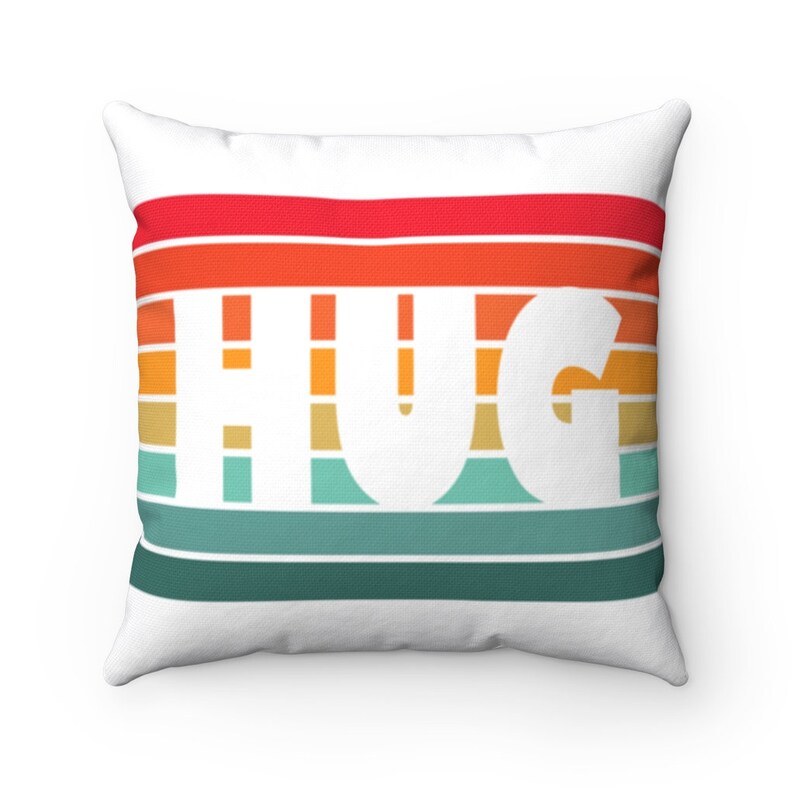 Hug Pillow W/retro Rainbow Stripes Insert Pillow Included Etsy