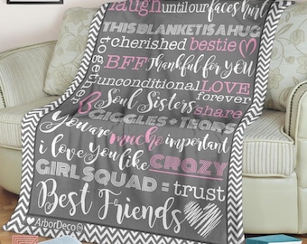 Giftster to My Friend You are Strong Fleece Blanket You are Brave Gift for Sister Birthday Gift Friend Gift for Her Gift Home Decor Bedding Couch Sofa Soft and Comfy Cozy 