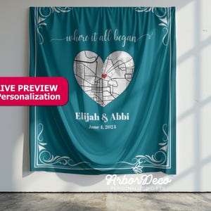Personalisierte Landkarte Decke - Benutzerdefinierte Lage & romantische Sätze - Minky weicher Plüsch-Fleece - Perfektes Geschenk zum Valentinstag oder zum Jahrestag