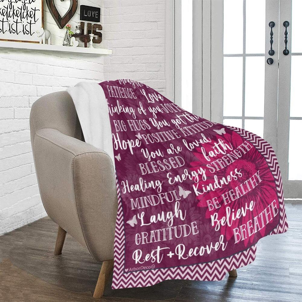 Warm Hugs Blanket - Purple Get Well Gifts for Women After Surgery, Breast  Cancer Gifts for Women Friends, Inspirational Healing Blanket, Soft Comfort  Throw Blankets 50x60 