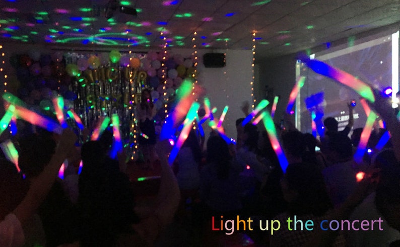 Concert and Event 50 PCS LED Foam Sticks for Wedding LED Foam Sticks Glow Batons with 3 Modes Flashing Effect for Party