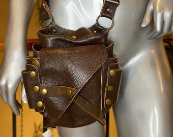Dark Brown Concealed Carry Waist Shoulder Bag // Leg Harness