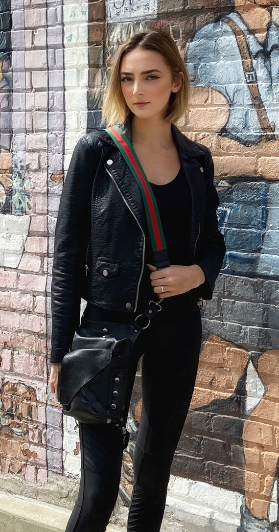 Concealed Carry Thigh Bag // Red/green Strap Waist Purse Etsy