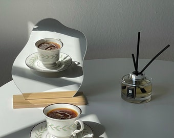 Ensemble de tasse à café et de soucoupe à feuilles vertes / Ensemble de soucoupe à tasse à expresso moderne / Verres minimaux / Vaisselle mignonne de café à la maison