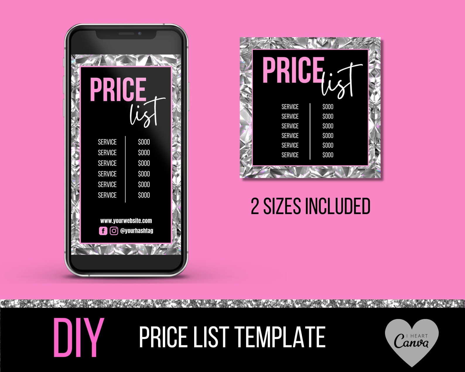 Price List Template Social Media Flyer Price List Boutique Etsy