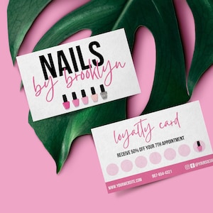 Nail Loyalty Card Template - Loyalty Card Design - Beauty Loyalty Card - Nail Tech - Nail Artist - Nail Logo - Nail Technician