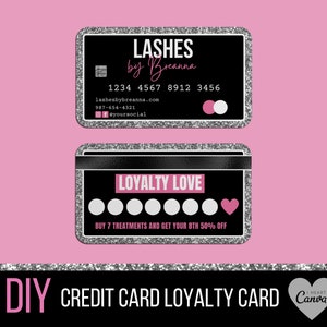 Treuekarte Vorlage, Kreditkarte Visitenkarte, Belohnungskarte, Schönheit, Wimpern, Nägel, Wachsen, Haare, Salon, Bündel, Perücken, Make-up, Perücken, Brauen