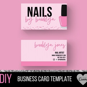 Nail Visitenkarten Template - Nail Visitenkarten Design - Beauty Visitenkarte - Nail Tech - Nail Artist - Nail Logo