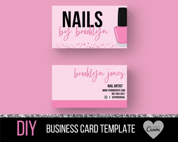 Nail Business Card Template Nail Business Card Design Etsy Nail Business Card Template Nail Business Card Design Etsy