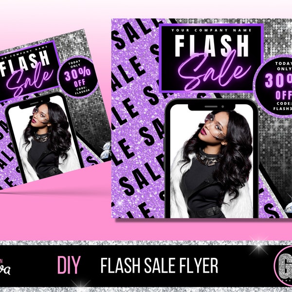 Flash Sale Flyer - Boutique Sale Flyer - Promotion - Social Media Flyer - Canva - Pink Flyer - Selfie Flyer - Meet the CEO Flyer - GB04