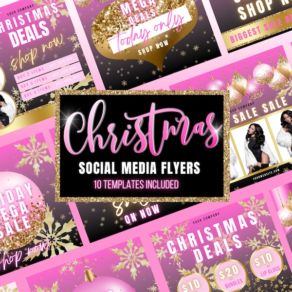 Christmas Social Media Flyer - 12 Days of Christmas - Instagram Template - Boutique Sale Flyer - Holiday Flyer - Instagram Post, H01