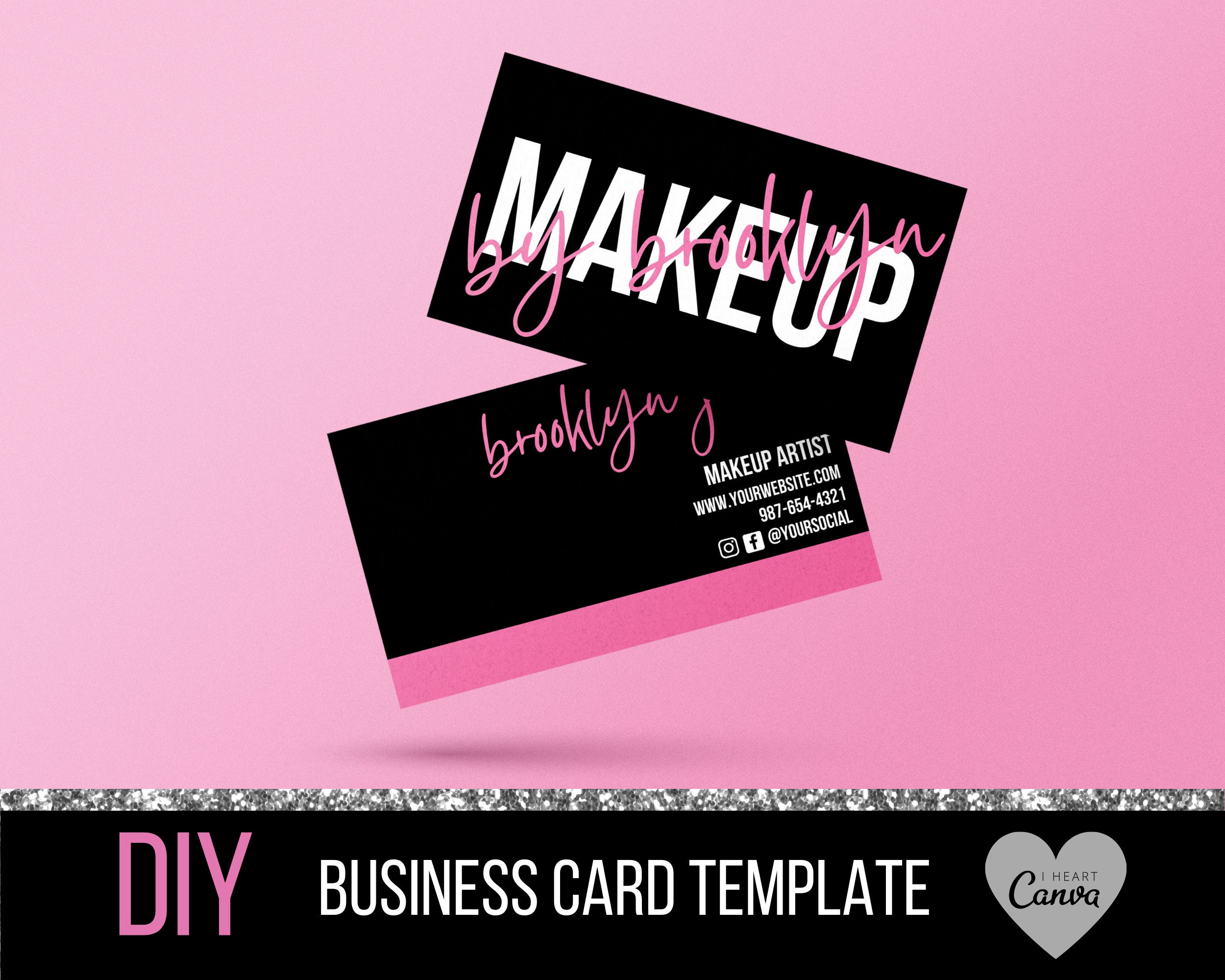 Makeup Business Card Template Beauty Business Card Canva Etsy