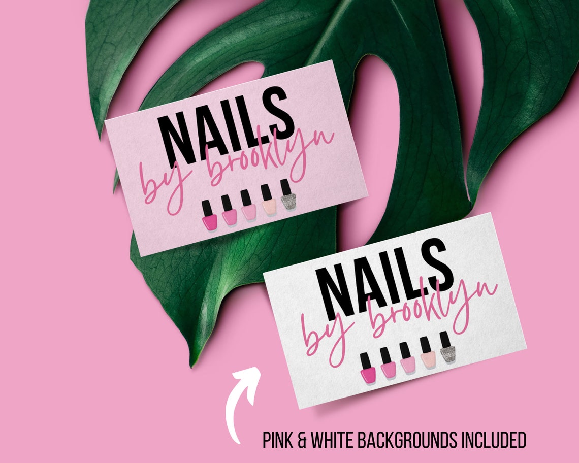 Nail Business Card Template Nail Business Card Design Etsy