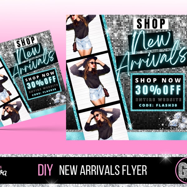 Sale Flyer - Social Media Flyer - New Arrivals Flyer - Flash Sale - Boutique - Promotion Flyer - Accessories Flyer - Canva - New Drop - GB05