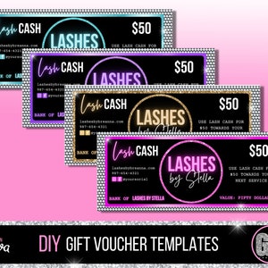 Gift Certificate Template - Gift Voucher Template - Small Business - Beauty - Hair - Lashes - Salon - Nails - Makeup - Spa - Lash - Boutique