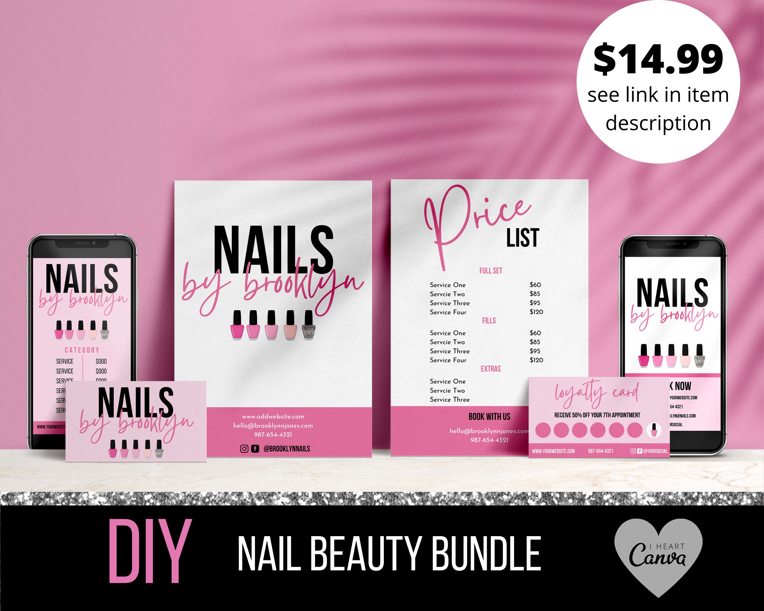 Price List Template Nail Price List Nail Tech Nail Etsy