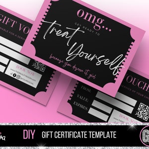 Gift Certificate Template - Gift Voucher Template - Small Business - Beauty - Hair - Lashes - Salon - Nails - Makeup - Spa - Lash - Boutique